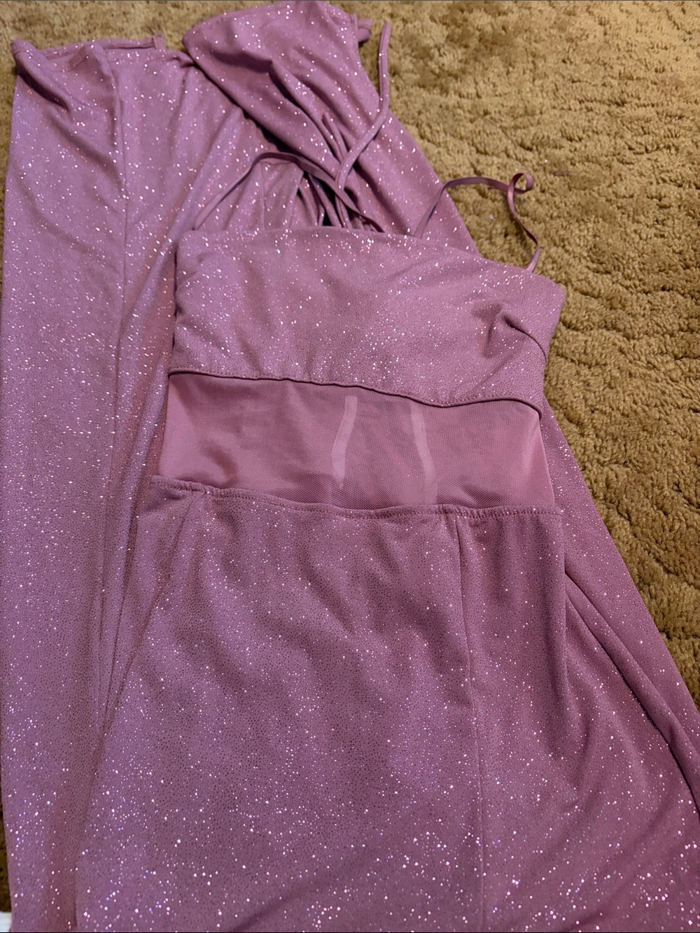Sparkle Pink Evening Dress - Sleeveless Glitter Gown